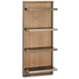 Maro Étagère murale, 4 tablettes de rangement, marron, bois d'acacia, métal gris. - Marron