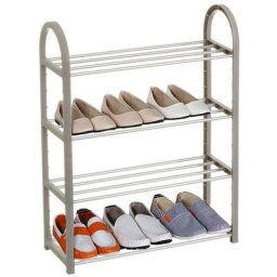 Meuble à chaussures mince gain de place 4 étagères Home Entrance 50x19x65 Grey