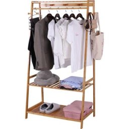 Unho - Grand Porte-manteaux Vestiaire en Bois Meuble d'entrée Portant avec Étagères pour Chaussures
