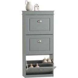 FSR94-HG Meuble de Rangement à Chaussures Armoire à Chaussures Commode à Chaussures 3 abattants