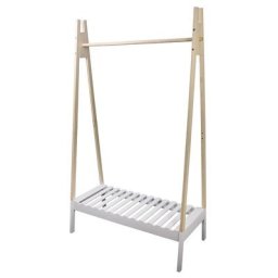 Portant à vêtements en bois scandinave - Blanc