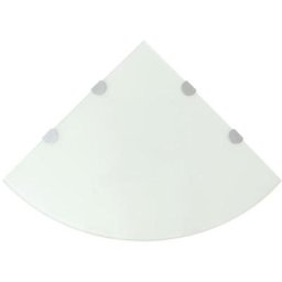 Tagères d'angle 2 pcs et supports chromés Verre Blanc 45x45 cm Vidaxl Blanc