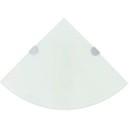Tagère de coin avec supports chromés Verre Blanc 35 x 35 cm Vidaxl Blanc