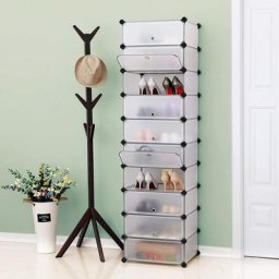 Skecten - Meuble chaussures rangement 10 casiers plastique chaussures modulable diy HxlxP: