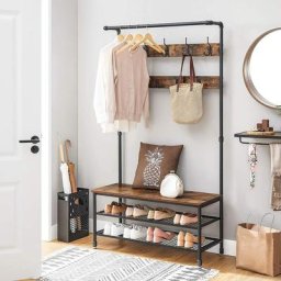 Vasagle Portemanteau, Vestiaire de Style Industriel, Meuble d'entrée, 100 x 41.5 x 182 cm, avec