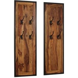 Vidaxl - Portemanteaux 2 pcs Bois solide de Sesham Brun