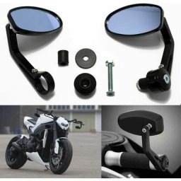 Noir 7/822Mm Rtroviseurs De Moto Rond Rtroviseurs D'Aile De Guidon Extrmit De Barre Pour