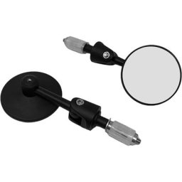 Rond Noir Aluminium Moto Pliable Rétroviseurs Embout Guidon Harry