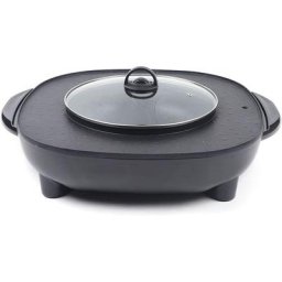Hot Pot Barbecue électrique 2 en 1 Double casserole Séparation Coréenne Grill électrique 2100 w