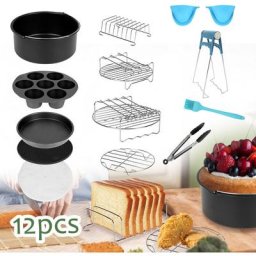 Swanew - Accessoires pour friteuse à air chaud Set d'accessoires pour friteuse 12 pièces pour