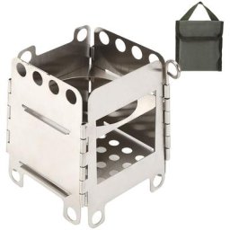Poêle à bois pliant portatif d'acier inoxydable pour la randonnée extérieure de camping de bbq de