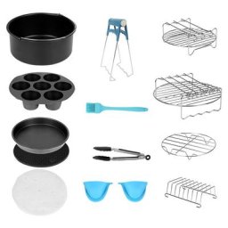 12 Pièces Accessoires pour friteuse Air Fryer Kit d'accessoires universels pour friteuse à air