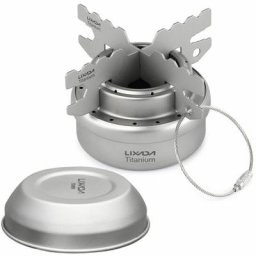 Portable Mini Réchaud à Alcool En Titane Avec Couvercle Cross Cooker Stand Camping En Plein Air