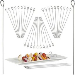Pics à brochettes en inox piques à brochettes set de 30 viande légumes 30 cm, argenté