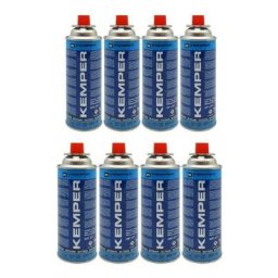 Cartouche gaz Kemper 220g butane Pack de 8 Bouteilles de gaz UN2037 Bonbonne pour appareils à gaz