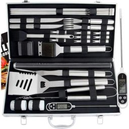 Romanticist 28Pcs Kit d'accessoires pour Barbecue à Griller - Accessoires de Barbecue en Acier