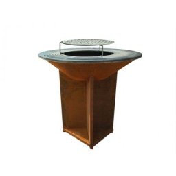 Barbecue brasero avec plaque d'acier de 100 cm - Brun