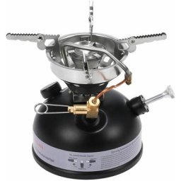 Mini réchaud à essence portable pour camping en plein air, carburant liquide, alcool, diesel (noir)