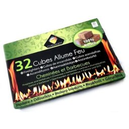 Cubes allume-feu pour cheminées Barbecues feux de camp fours à bois poêle - Quantité x 1 - 32 cubes