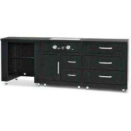 Cuisine d'extérieur 3 modules avec gazinière - Noir