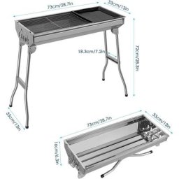 Femor - Barbecue à Charbon Barbecue Pliant Portable, bbq de Table en Acier Inoxydable, pour
