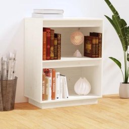 Armoire console Meuble de Rangement - Style Contemporain Blanc 60x34x75 cm Bois de pin solide