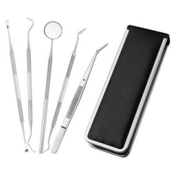 Kit D'Outils Dentaires En Acier Inoxydable 5 Pieces Pour Les Dentistes, Ensemble De Grattoirs a