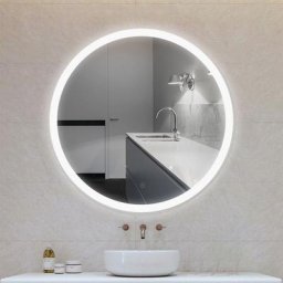 Miroir de Salle de Bain à LED Rond 80cm,Anti-buée Miroir Mural avec Capteur Tactile