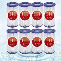 Lot de 8 cartouches filtrantes pour piscine de type a/c Flowclear Taille iii 10,4 x 20,3 cm pour
