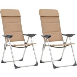 Chaises de camping 2 pcs Crème 58x69x111 cm Aluminium Vidaxl Crème