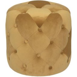 Pouf Adriana ocre en velours - Atmosphera créateur d'intérieur - Ocre