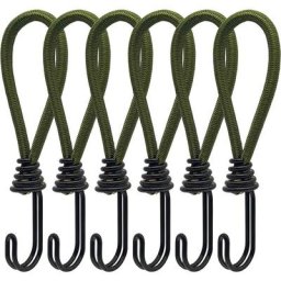 6pcs Tendeur en Caoutchouc avec Crochets en Spirale pour Tentes, bâches, bannières en pvc,