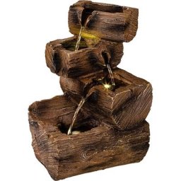 Fontaine de jardin tronc d'arbre 38 x 25 x 23 cm, avec éclairage led, pompe incluse - Stilista