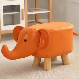 Tabouret bas Pouf animal en forme d'éléphant Kids Colour Orange