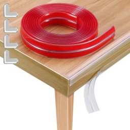 Coin de Table Protection Bebe 100% Silicone, 2M/6.6ft Pré-adhésif Transparent Bande de Protection