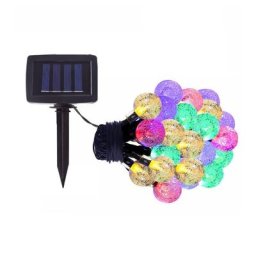 Guirlandes Solaires led d'Ampoules Câble Noir 0.4W 20LEDs IP44 (5 Métres) Blanc Chaud 3000K