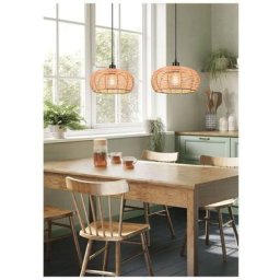 Suspensions Inga 1x40W E27 Finition Naturelle - Marron Bois Bronze Rouille