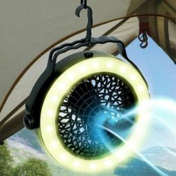 Lampe de table avec ventilateur 12 led Camping Alimentation par batterie Portable
