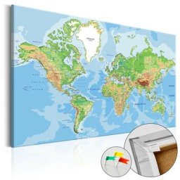 Tableau en liège - World Geography [Cork Map] 120x80