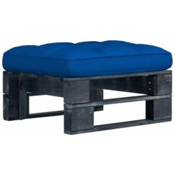 Pouf palette de jardin Bois de pin imprégné de noir Vidaxl Bleu royal