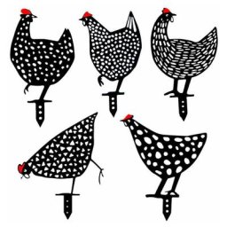 Lot de 5 poules réalistes - Décoration de jardin - Décoration en forme de poulet - Silhouette de