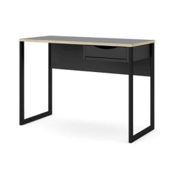 Fula Bureau 110 cm, 1 tiroir noir, noir mat. - Noir