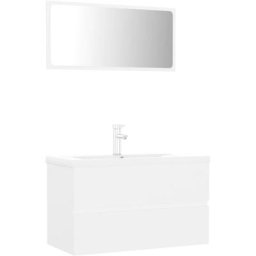 Ensemble de meubles de salle de bain Blanc Aggloméré Vidaxl White