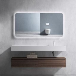Meuble de Salle de Bain Marron Ensemble de 2 Pièces Meuble avec Lavabo 150cm Design Up avec 2