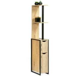 Meuble wc effet bois et métal type industriel