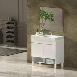 Ensemble de salle de bain nebari avec pieds - 7 couleurs différentes-15 dimensions- 2 portes ou un