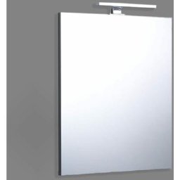 Kiamami Valentina - miroir de salle de bains affleurant réversible 60X70 métallique avec lampe à