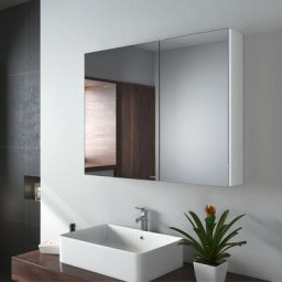 Armoire à miroir avec miroir poignée invisible Armoire miroir de salle de bain avec étagères en