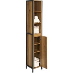 BZR62-PF Meuble Colonne de Salle de Bain, Armoire Haute et Étroite Placard de Rangement avec 3