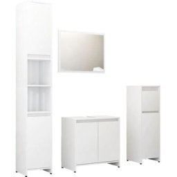 Ensemble de meubles de bain 4 pcs Blanc brillant Aggloméré Vidaxl Blanc brillant